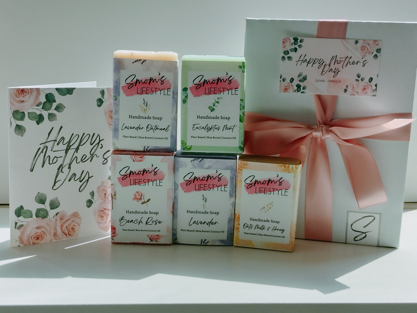 Mother's Day Self Care Gifts- Roses & Oats Soap Gift Set - 5 Pack