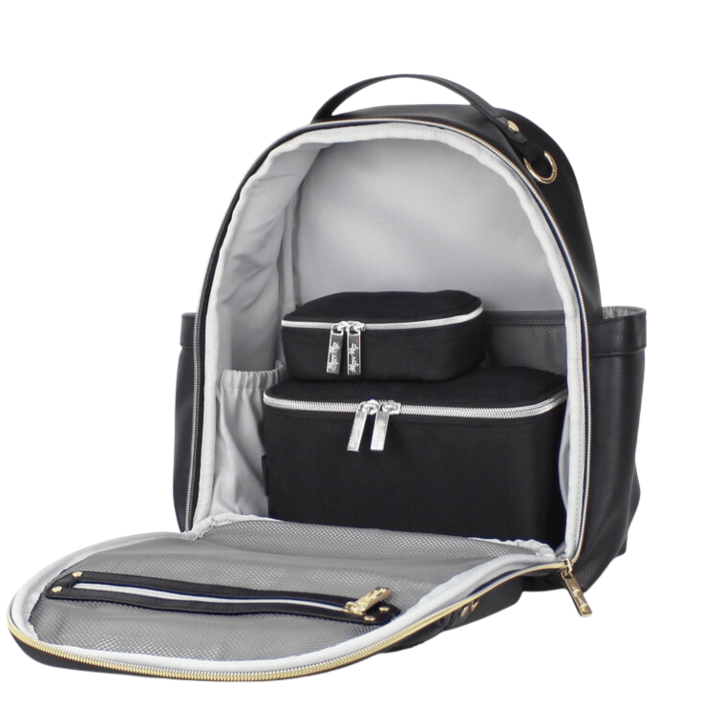 Itzy Ritzy Black and Silver Pack Like A Boss Packing Cubes & Travel Toiletries Bag