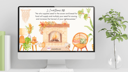 Fall Boho Bible Verse Wallpaper 2 Corinthians 9:10 Desktop Background