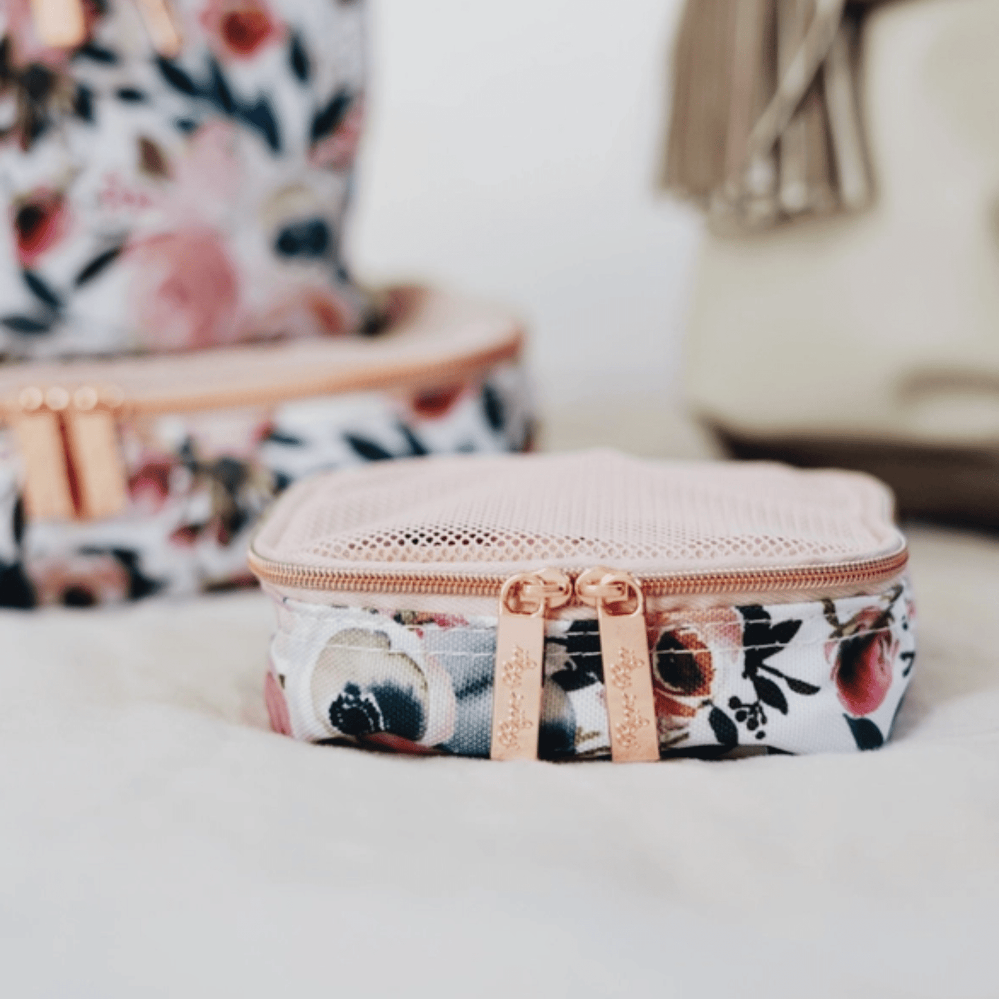 Itzy Ritzy Floral Pack Like A Boss Packing Cubes & Travel Toiletries Bag