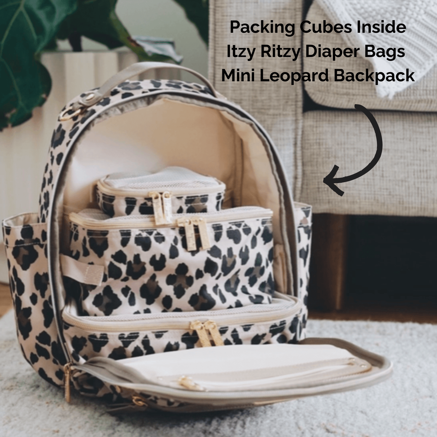 Itzy Ritzy Diaper Bag Insert Leopard Pack Like A Boss Organizer Cubes & Travel Toiletries Bag