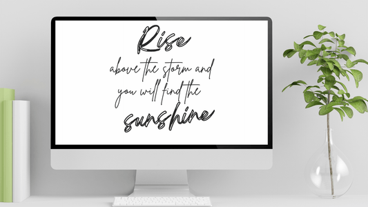 Rise and Shine Black and White Minimalist Self Care Quote Bundle