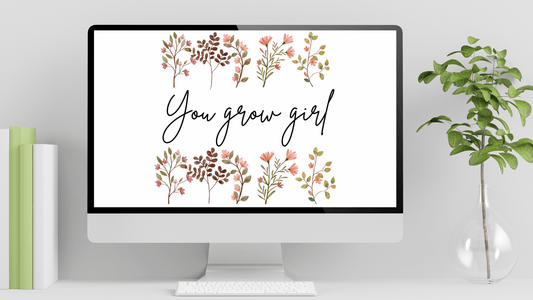 You Grow Girl Boho Wallpaper Laptop Affirmations for Women's Self Care: Tuesday Morning Work Quote