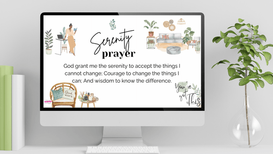 Affirmations for Women Wallpaper ONLY - Serenity Prayer Wallpaper Vision Board