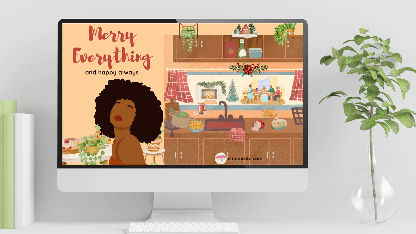 Melanin Holidays Boho Laptop Wallpaper ONLY Merry Everything and Happy Always