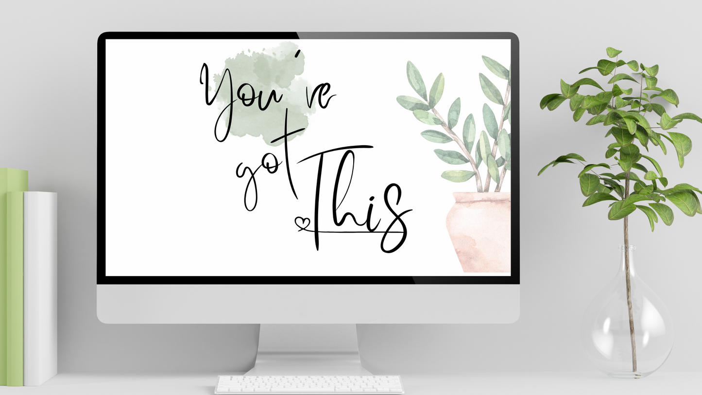 Affirmations for Women Wallpapers & Printables Bundle- "You Got This" Job Promotion Affirmation
