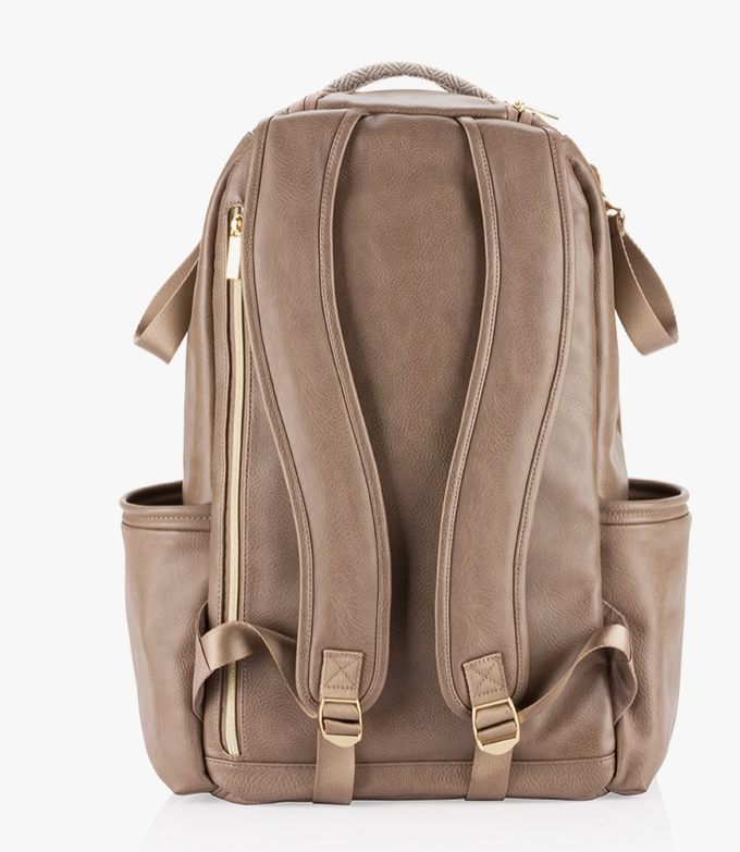 Itzy Ritzy Vanilla Latte - Boss Plus Large Capacity Travel Diaper Bag Backpack