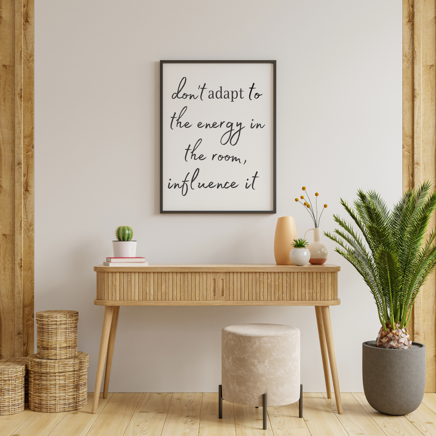 Affirmations for Women Wallpapers & Printables Bundle- Don't Adapt to Energy Black and White Affirmation
