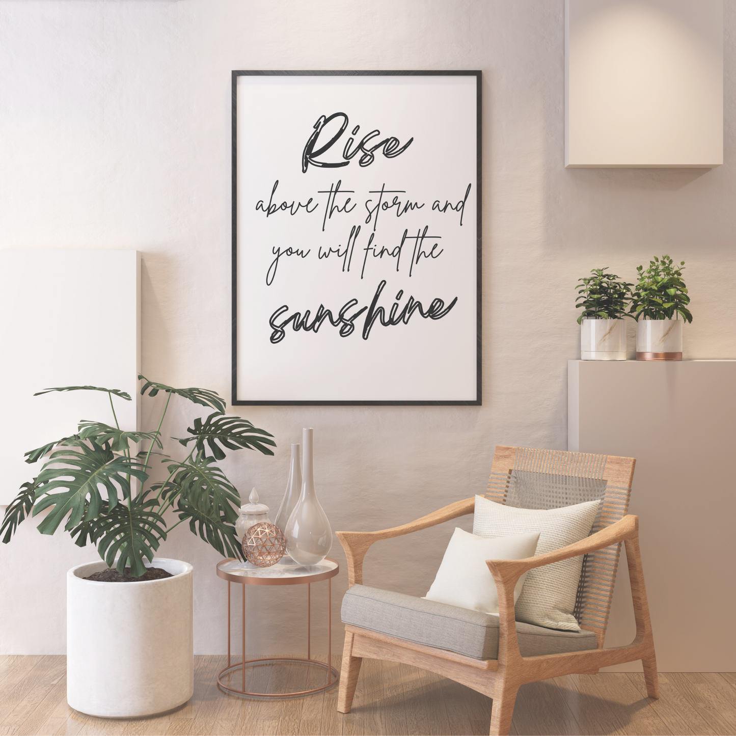 Rise and Shine Black and White Minimalist Self Care Quote Bundle