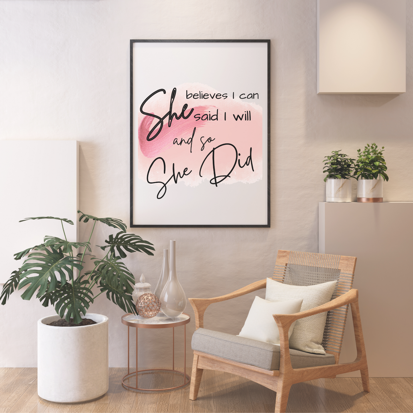 Pink "She" Work Affirmations Quote Bundle