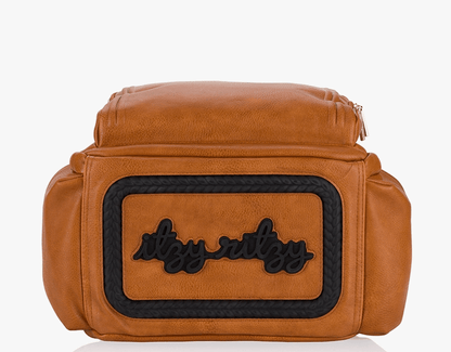 Itzy Ritzy Diaper Bags Cognac Boss Plus Large Capacity Travel Luggage Backpack
