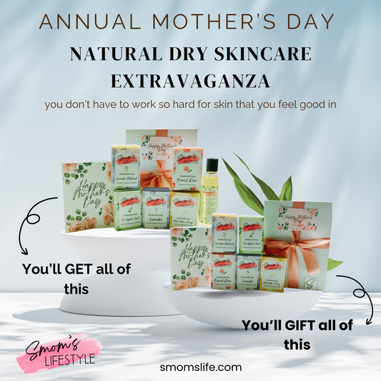 BOGO SALE| Mother's Day Gift Box Moisturizing Roses & Oats Skin Care Bundle| Dry Skin & Flaky Skin - 5 Pack