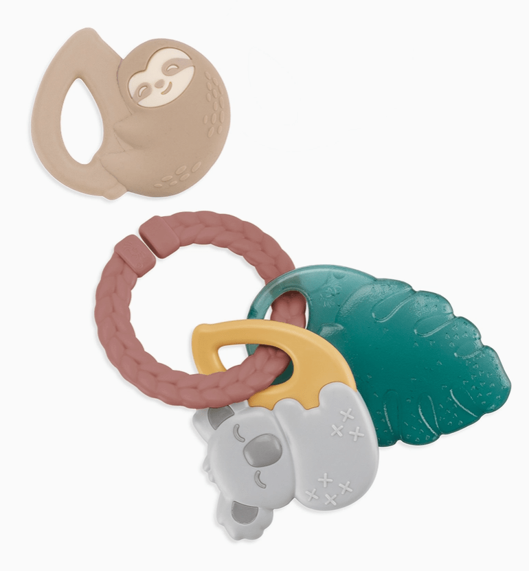 Itzy Ritzy Tropical "Itzy Keys" Texture Ring with Teether + Rattle Travel Toy