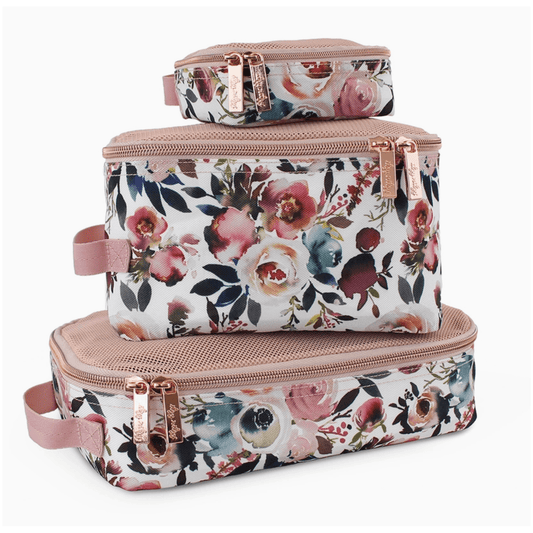 Itzy Ritzy Floral Pack Like A Boss Packing Cubes & Travel Toiletries Bag