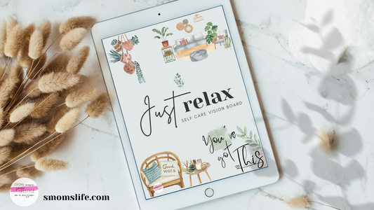Just Relax Self Care Vision Board i Pad Wallpaper