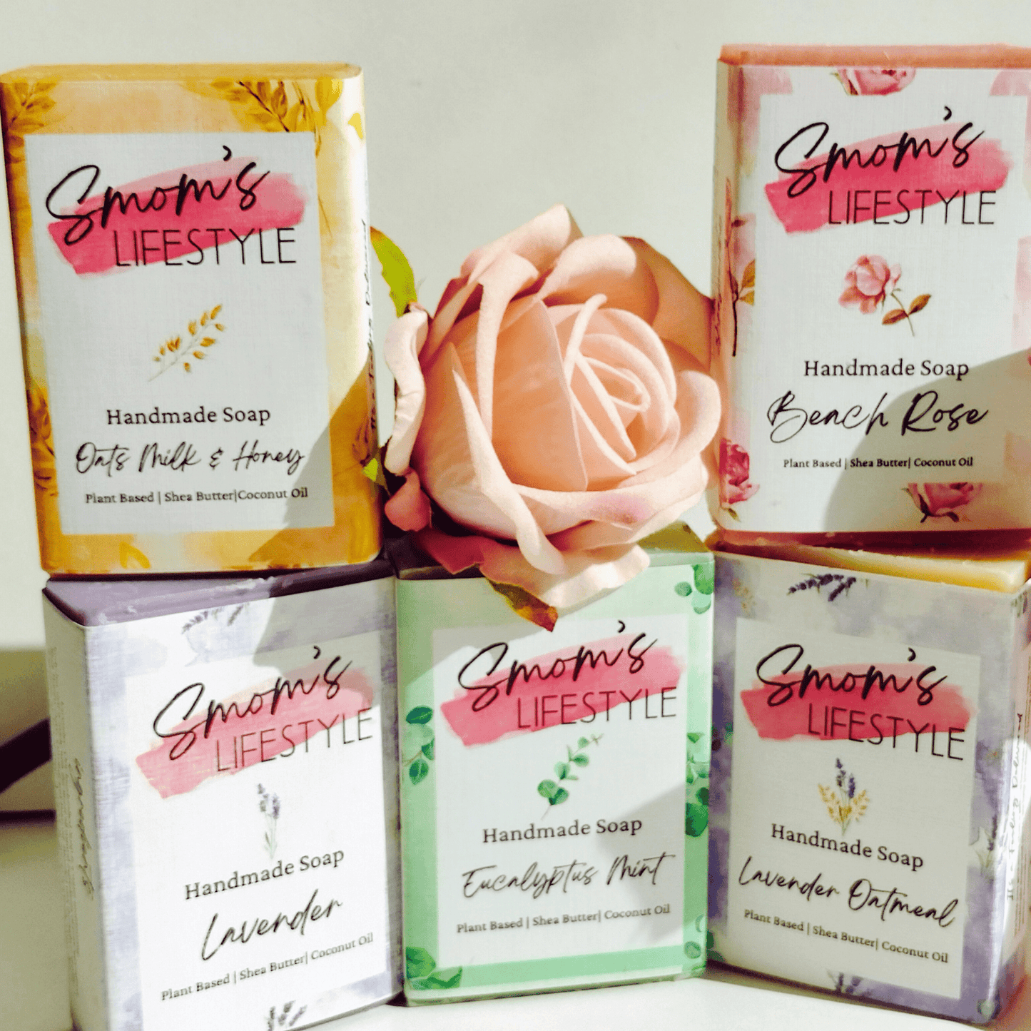BOGO SALE| Mother's Day Gift Box Moisturizing Roses & Oats Skin Care Bundle| Dry Skin & Flaky Skin - 5 Pack