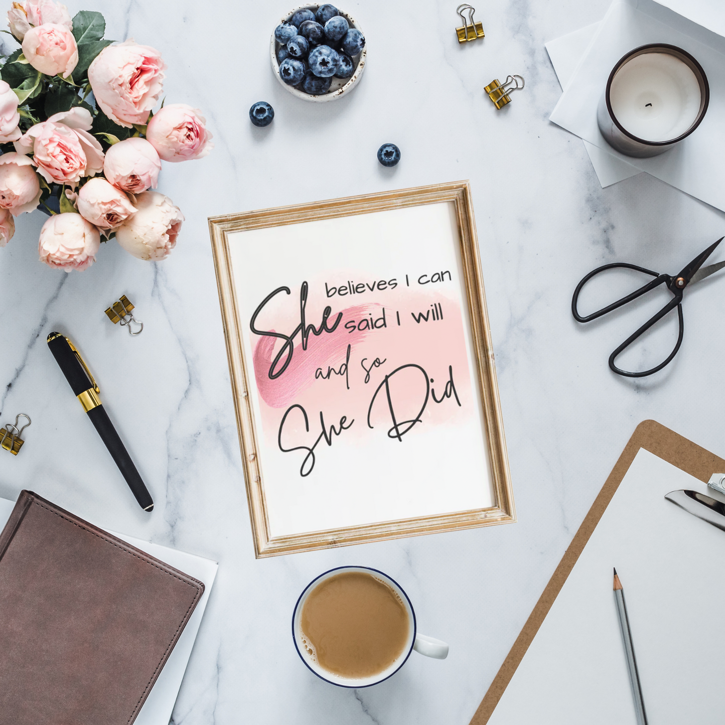 Pink "She" Work Affirmations Quote Bundle