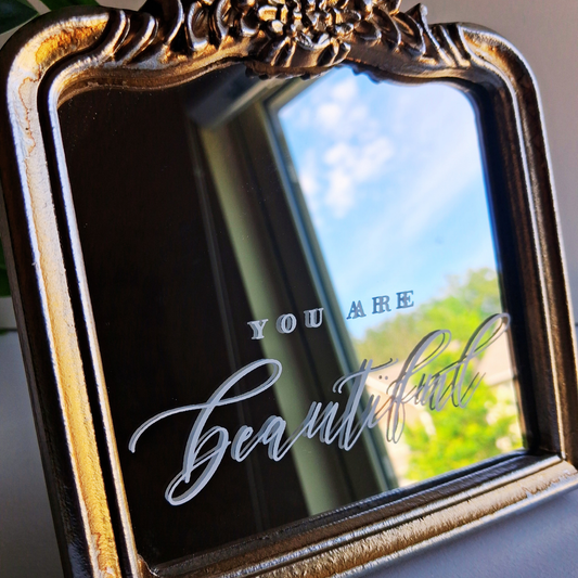 You Are Beautiful Mirror Vintage Farmhouse Home Decor