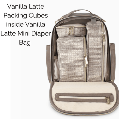Itzy Ritzy Vanilla Latte Pack Like A Boss Packing Cubes & Travel Toiletries Bag