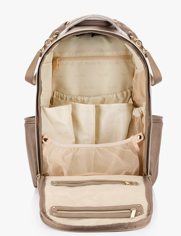 Itzy Ritzy Diaper Bag - Boss Plus Vanilla Latte Diaper Bag Backpack