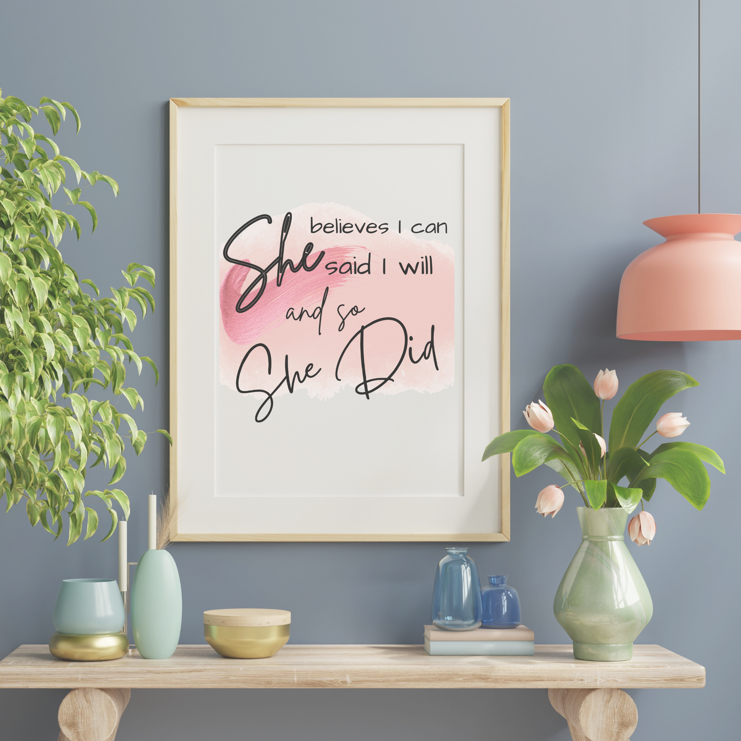 Pink "She" Work Affirmations Quote Bundle