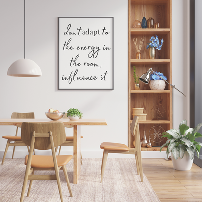Affirmations for Women Wallpapers & Printables Bundle- Don't Adapt to Energy Black and White Affirmation