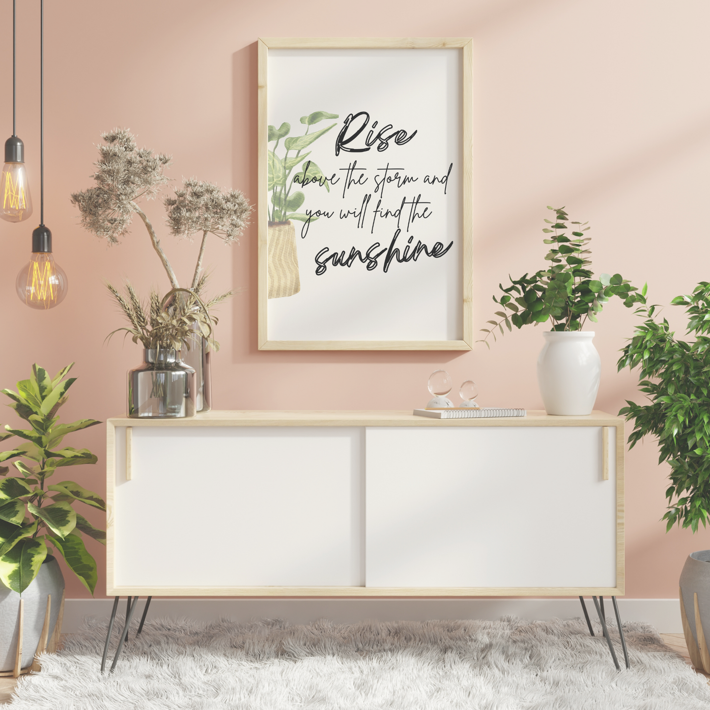 Rise and Shine Botanical Boho Wallpaper Laptop Self Care Affirmations for Women's Work & Life Balance