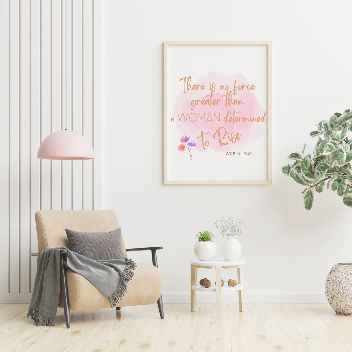 No Force Greater W.E.B. DuBois Watercolor Boho Desktop Wallpaper & Self Care Affirmation Bundle