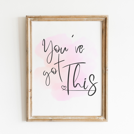 You Got This Watercolor Self Care Quote Art Bundle